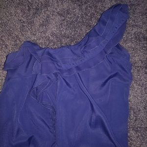 Purple Ruffle One Shoulder Top